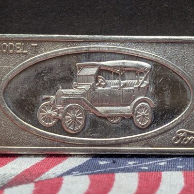 Sale Photo Thumbnail #357: 1 Troy Ounce .999 FINE SILVER Ford Model T Designed Art Bar