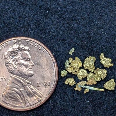 Sale Photo Thumbnail #273: 0.52 Grams of SOLID GOLD Nuggets! - Penny Not Included, Shown For Size Comparison
