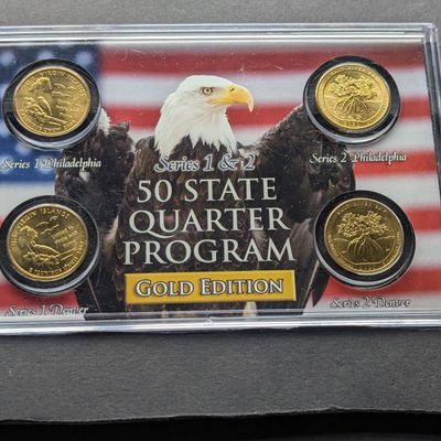 Sale Photo Thumbnail #91: Gold (LAYERED) P&D Mint 2009 U.S. Virgin Islands U.S. Territory & 2020 Salt River Bay National Historic Quarter 4-Coin Collection in Protective Plastic Case