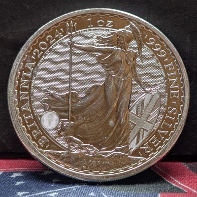 Sale Photo Thumbnail #442: 1 oz. .999 FINE SILVER 2024 Great Britain 2 Pounds Britannia