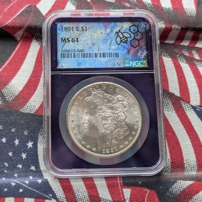 Sale Photo Thumbnail #360: 1891-S Morgan 90% Silver Dollar - NGC MS64