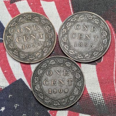 Sale Photo Thumbnail #183: 1894, 1895 & 1900 Canada Large Cents, KM-7