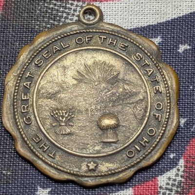 Sale Photo Thumbnail #160: State of Ohio Great Seal Bronze Pendant