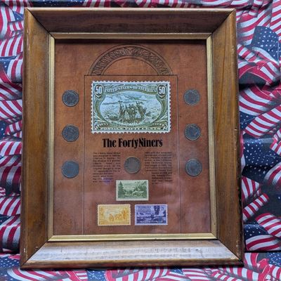 Sale Photo Thumbnail #286: (7) Liberty Head V Nickels In The Forty Niners Coin & Commem Stamp Collection Display Frame