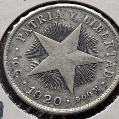 Sale Photo Thumbnail #173: 1920 Caribbean 40 Centavos, .900 Silver, KM 14.3, VF