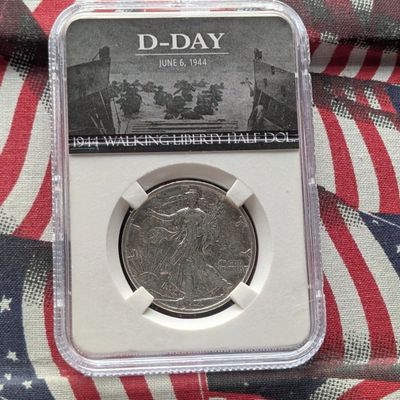 Sale Photo Thumbnail #29: 1944-S Walking Liberty 90% Silver Half Dollar - Slabbed Genuine - D-Day June 6th, 1944