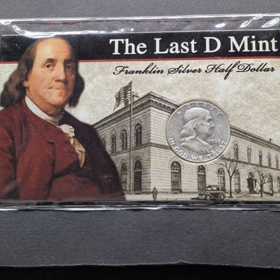 Sale Photo Thumbnail #364: 1963-D The Last D Mint Franklin 90% Silver Half Dollar in Display