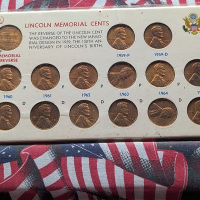 Sale Photo Thumbnail #318: (15) 1959-1966 P&D Mint Lincoln Memorial Cent Collection in Display