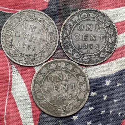 Sale Photo Thumbnail #179: 1859, 1876-H, and 1886 Canada Large Cents