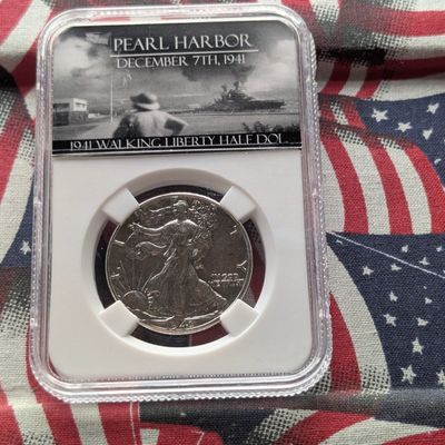 Sale Photo Thumbnail #23: 1941 Walking Liberty 90% Silver Half Dollar - Slabbed Genuine - Pearl Harbor December 7th, 1941