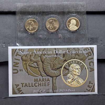 Sale Photo Thumbnail #69: 2023 P, D, & S Native American Maria Tallchief Dollar Collection