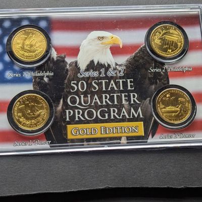Sale Photo Thumbnail #89: Gold (LAYERED) P&D Mint 2009 Northern Mariana Islands U.S. Territory & 2019 American Memorial Park National Historic Quarter 4-Coin Collection in Protective Plastic Case