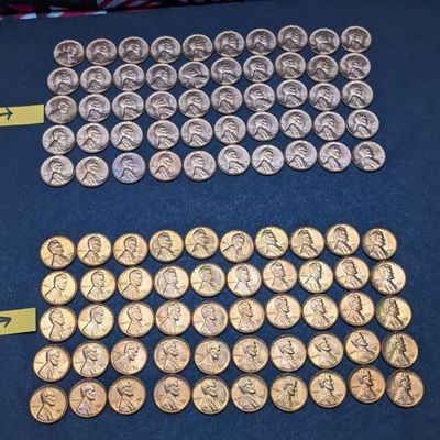 Sale Photo Thumbnail #395: (2) Full Tubes of 1961-P&D Mint Lincoln Memorial Cents in UNC CONDITION!