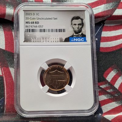 Sale Photo Thumbnail #333: 2025-D Lincoln Shield Cent - NGC MS68 RD - From A 20 Coin Uncirculated Set