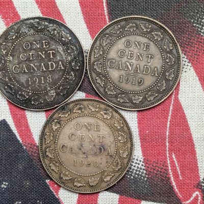 Sale Photo Thumbnail #195: 1918, 1919 & 1920 Canada Large Cents