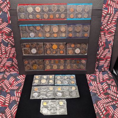 Sale Photo Thumbnail #437: (17) 1960's to 1990's P&D U.S. Mint UNC Sets in Sealed Plastic - Includes (1) 40% Silver Half Dollar