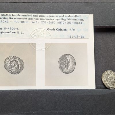 Sale Photo Thumbnail #388: A.D. 259-268 Ancient Roman Postumus Antoninianus Coin - ANACS Photo Cert. GENUINE