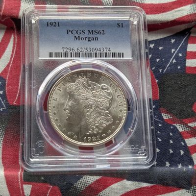 Sale Photo Thumbnail #298: 1921 Morgan 90% Silver Dollar - PCGS MS62