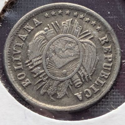 Sale Photo Thumbnail #18: 1872-FE 5 Centavos, .900 Silver, KM-156.3 - Bolivia