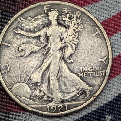 Sale Photo Thumbnail #231: 1921 Walking Liberty 90% Silver Half Dollar - VF - KEY DATE!