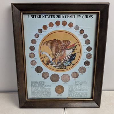 Sale Photo Thumbnail #355: United States 20th Century Coin & Medal Collection in Display Frame - Lots of Silver! Eleven Silver Coins
