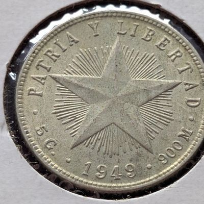 Sale Photo Thumbnail #185: 1949 Caribbean 20 Centavos, .900 Silver, KM 13.2