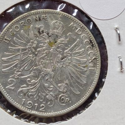 Sale Photo Thumbnail #56: 1912 2 Corona, .835 Silver, KM-2821, 10.0 Grams - Austria