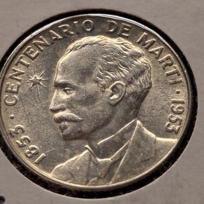 Sale Photo Thumbnail #177: 1953 Caribbean 25 Centavos, 90% Silver, 6.25g, KM-27