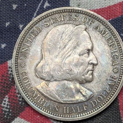 Sale Photo Thumbnail #341: 1893 Columbian Exposition Commemorative 90% Silver Half Dollar
