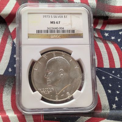 Sale Photo Thumbnail #402: 1973-S Eisenhower Silver Dollar - NGC MS67