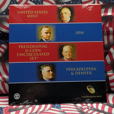 Sale Photo Thumbnail #324: 2014 U.S. Mint Presidential $1 Coin Uncirculated P&D Set in Sealed OGP w/ COA