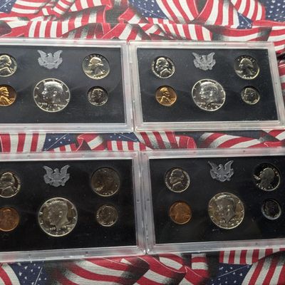 Sale Photo Thumbnail #389: (4) 1968-S - 1970-S U.S. Mint PROOF Sets in Government Plastic - Includes Four 40% Silver Half Dollars - No Boxes