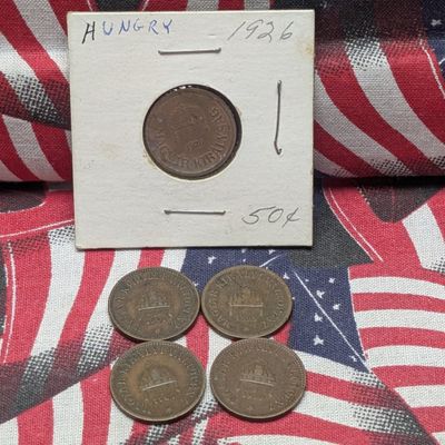 Sale Photo Thumbnail #201: 1898, 1901, 1907, 1910, 1926 Hungary 2 Fillér, Bronze
