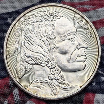 Sale Photo Thumbnail #259: 1 Troy Oz. .999 FINE SILVER Buffalo Nickel Designed Round