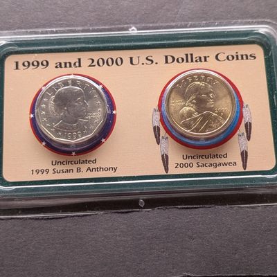 Sale Photo Thumbnail #269: 1999-P Susan B. Anthony Dollar and 2000-P Sacagawea Dollar In U.S. Dollar Coin Collection Display
