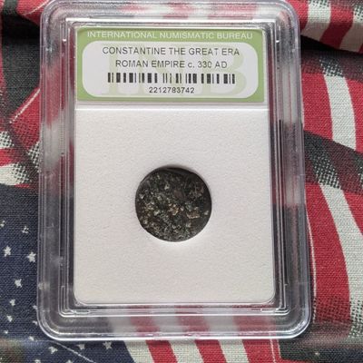 Sale Photo Thumbnail #443: c. 330 AD Constantine the Great Era Roman Empire Coin - Slabbed International Numismatic Bureau