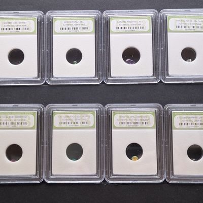 Sale Photo Thumbnail #401: (8) Various Authentic Gemstones - Slabbed International Numismatic Bureau