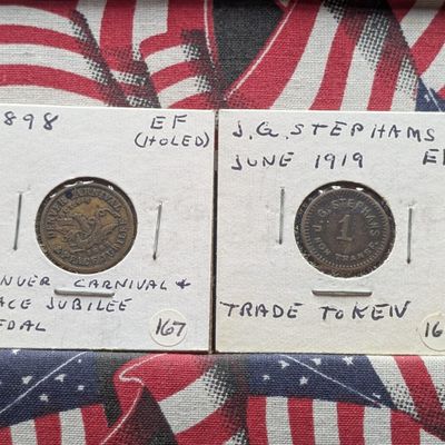 Sale Photo Thumbnail #78: 1898 Denver Carnival Medal and 1919 J.G. Stephans Dayton OH Token