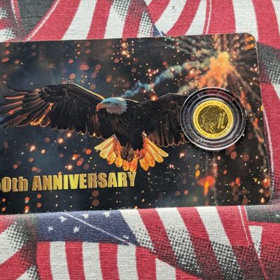 Sale Photo Thumbnail #73: 2026 NIUE 1/1000th oz. .9999 FINE GOLD 50 Cents 250th Anniv. Of U.S. Independence in Display Card w/ COA