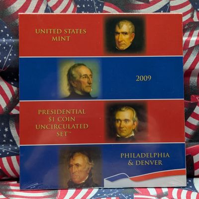 Sale Photo Thumbnail #314: 2009 U.S. Mint Presidential $1 Coin Uncirculated P&D Set in Sealed OGP w/ COA, Eight Coins