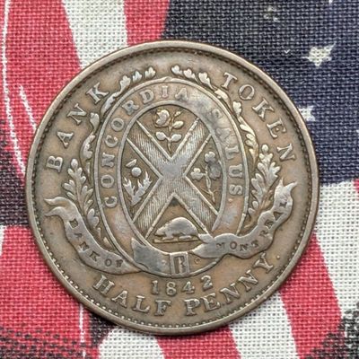 Sale Photo Thumbnail #142: 1842 Canada Bank of Montreal Half Penny Token