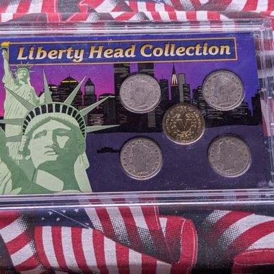 Sale Photo Thumbnail #13: (2) 1910, 1911, & 1912 Liberty Head V Nickels W/ 1906 Racketeer Gold Plated In Liberty Coin Collection Set