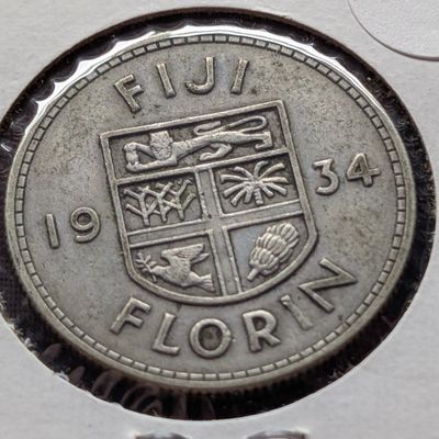 Sale Photo Thumbnail #148: 1934 Fiji Island Florin, .500 Silver, KM-5 - 11.31 Grams