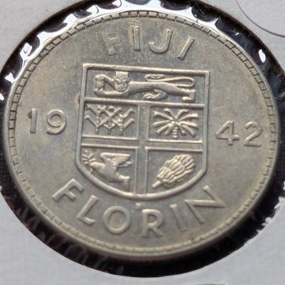 Sale Photo Thumbnail #144: 1942-S Fiji Island Wartime Florin, .900 Fine Silver, KM-13a