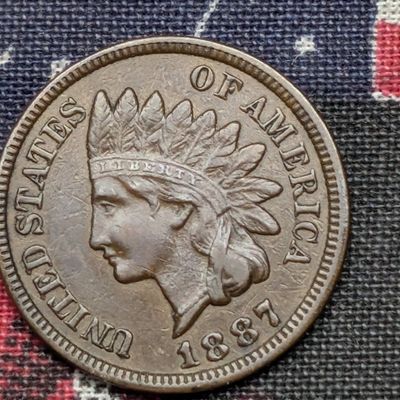 Sale Photo Thumbnail #232: 1887 Indian Head Cent - VF+