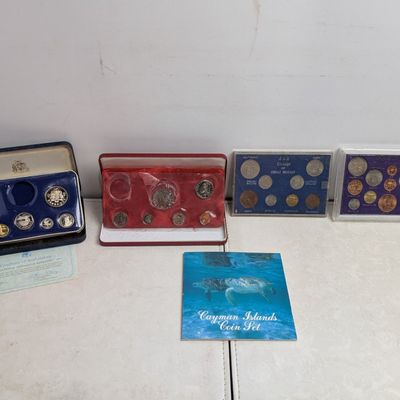 Sale Photo Thumbnail #335: (5) 1960's & 1970's Great Britain, Cayman Islands (Partial), Barbados (Partial) & Liberia (Partial) Proof & UNC Sets in Displays w/ COA