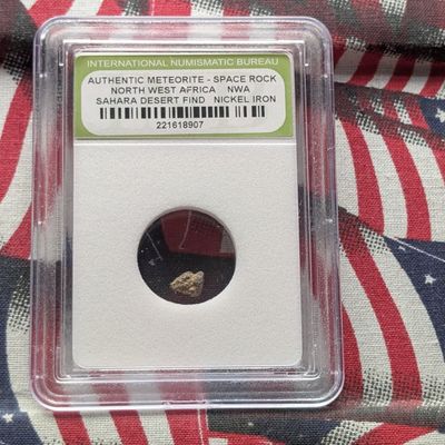 Sale Photo Thumbnail #63: Authentic Meteorite Space Rock - North West Africa - Sahara Desert Find - Nickel Iron - Slabbed International Numismatic Bureau
