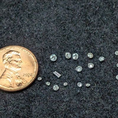 Sale Photo Thumbnail #247: Bag of 0.51 Ct. of AWESOME Mixed Shaped Diamonds! - Penny Not Included, Shown For Size Comparison