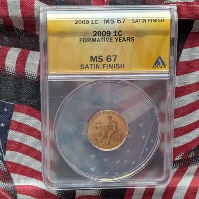 Sale Photo Thumbnail #354: 2009 Lincoln Formative Years Cent - ANACS Cert. MS67 Satin Finish