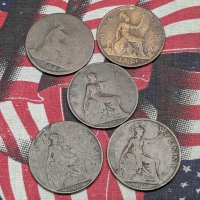 Sale Photo Thumbnail #96: 1875, 1876, 1897, 1898, & 1900 United Kingdom Large Cents